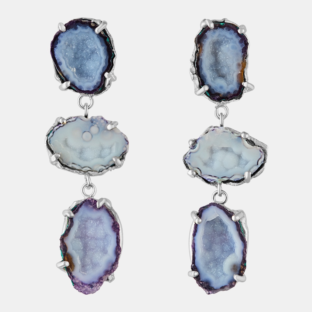 Aretes Mini Geoda 2 - PAR ÚNICO