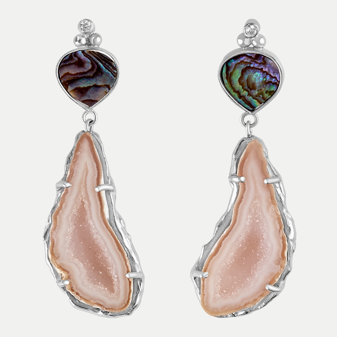 Aretes Mini Geoda 3 - PAR ÚNICO