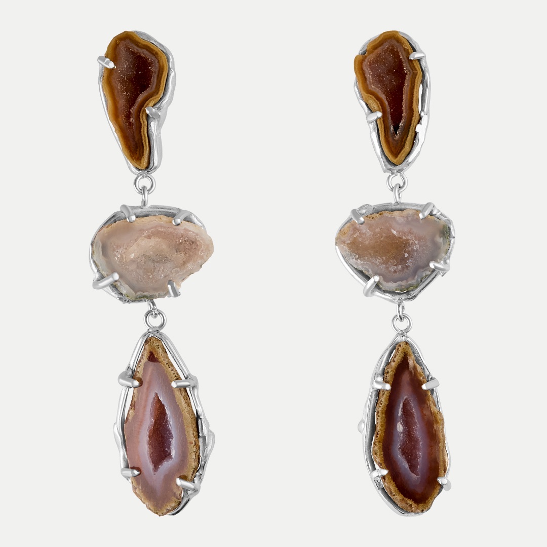 Aretes Mini Geoda 1 - PAR ÚNICO