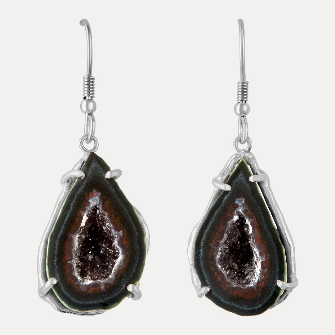 Aretes Mini Geoda 9 - PAR ÚNICO