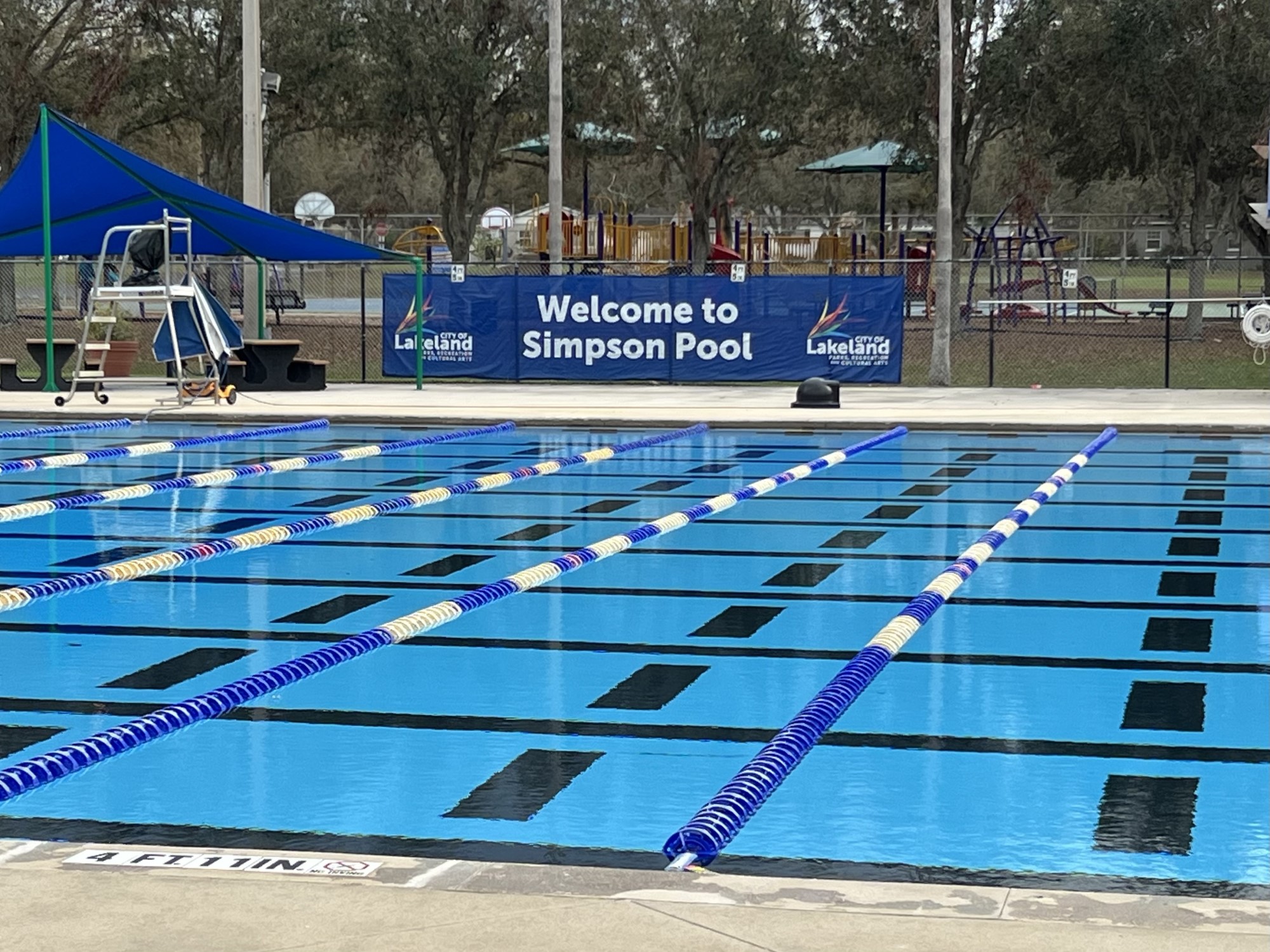Simpson Park Pool on Wednesday, Feb. 19, 2025. Repairs are complete, but it won't open until Memorial Day weekend because it is not heated.