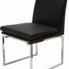 Savine Dining Chair 1 ZolaDining Chair White Leather Seat Polished Stainless Frame SavineDining ChairNuevo