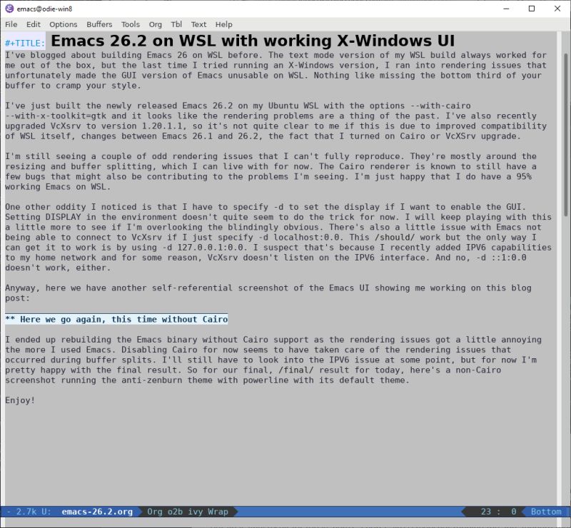Emacs 26 2 On Wsl With Working X Windows Ui The Lone C Coder S Blog - City Texture Collection - 8K Quality