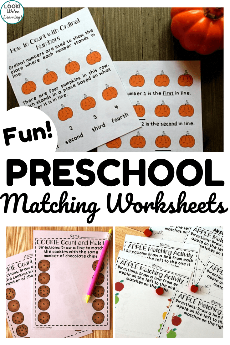 fun preschool matching worksheets for early learners