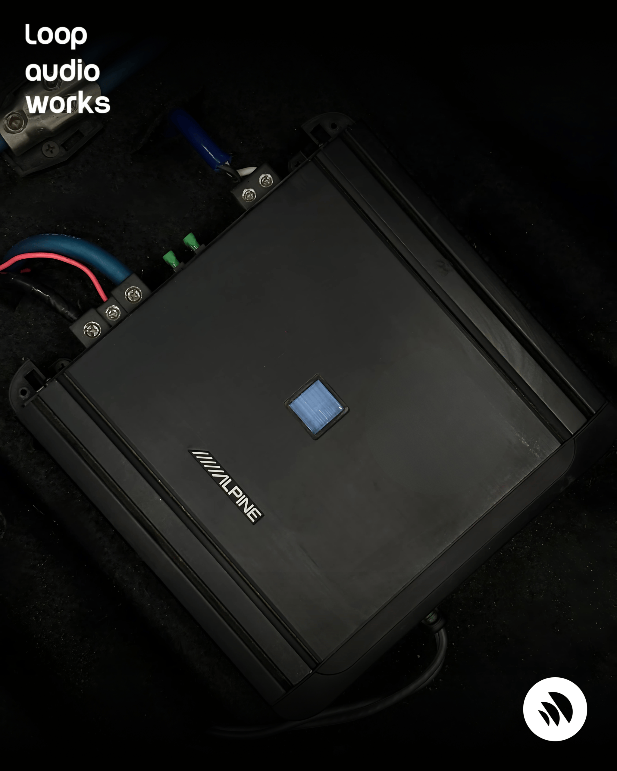 Alpine S Series car audio amplifier installed at Loop Audio Works Coimbatore sound studio by Loop Audio Works