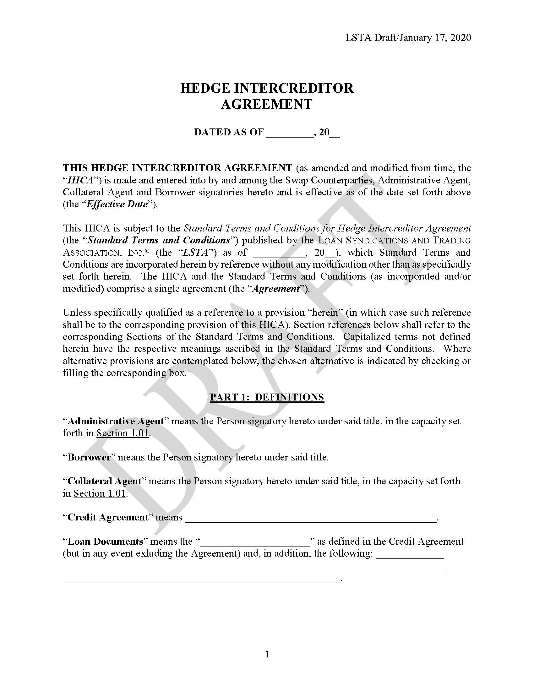 Draft Loan Agreement Template