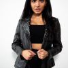 Womens Studded Black Motorcycle Leather Jacket