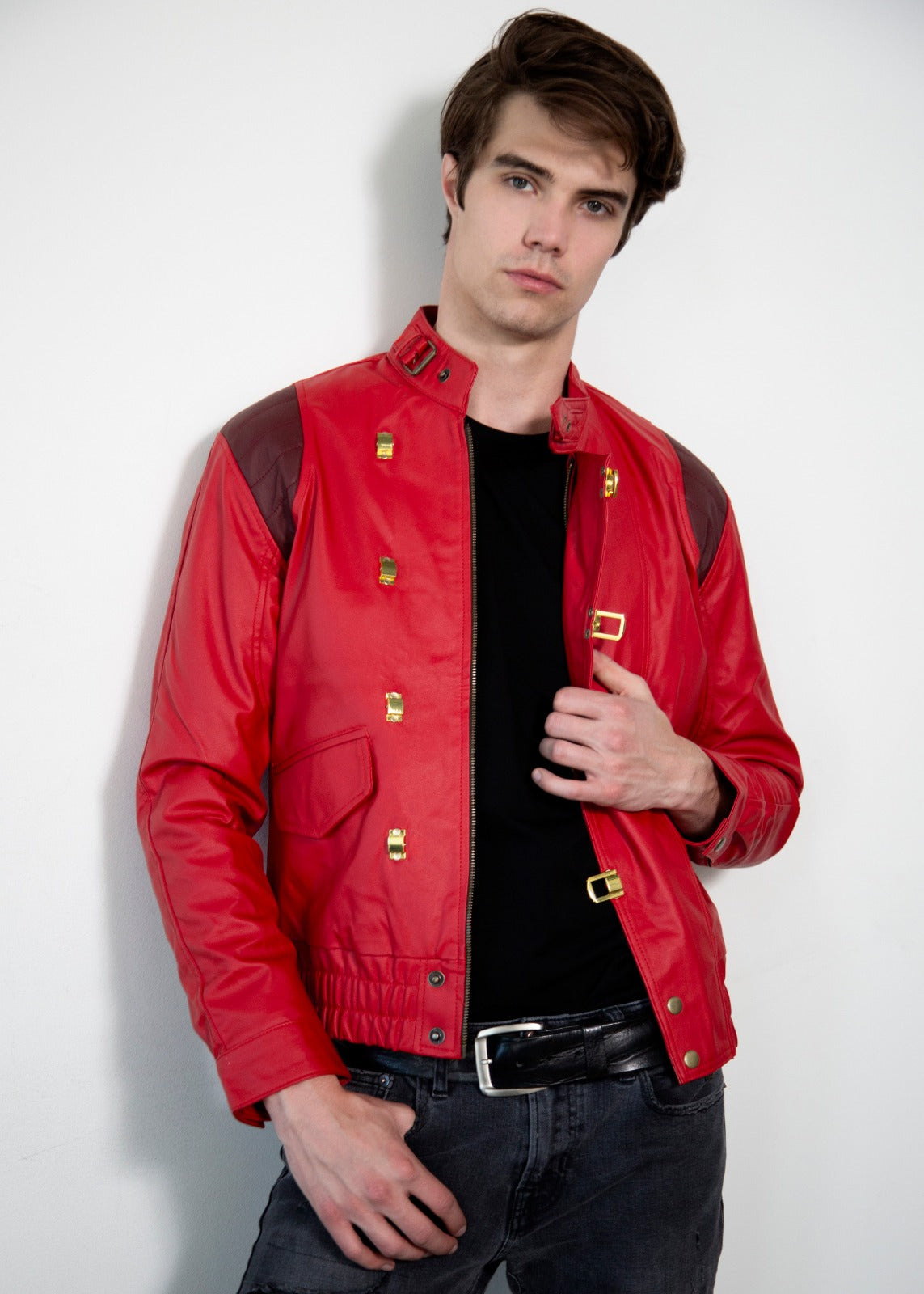 Akira Kaneda Manga Red Biker Leather Jacket
