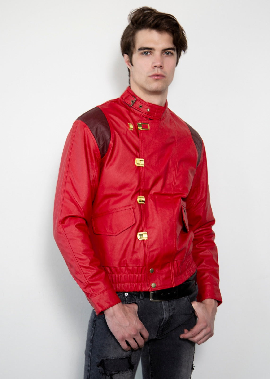 Akira Kaneda Capsule Pill Red Motorcycle Leather Jacket