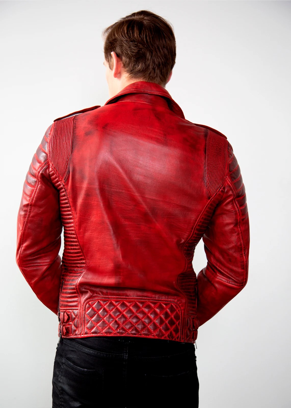 Red Leather Jacket for Men