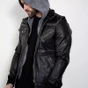 Hooded Black Bomber Jacket