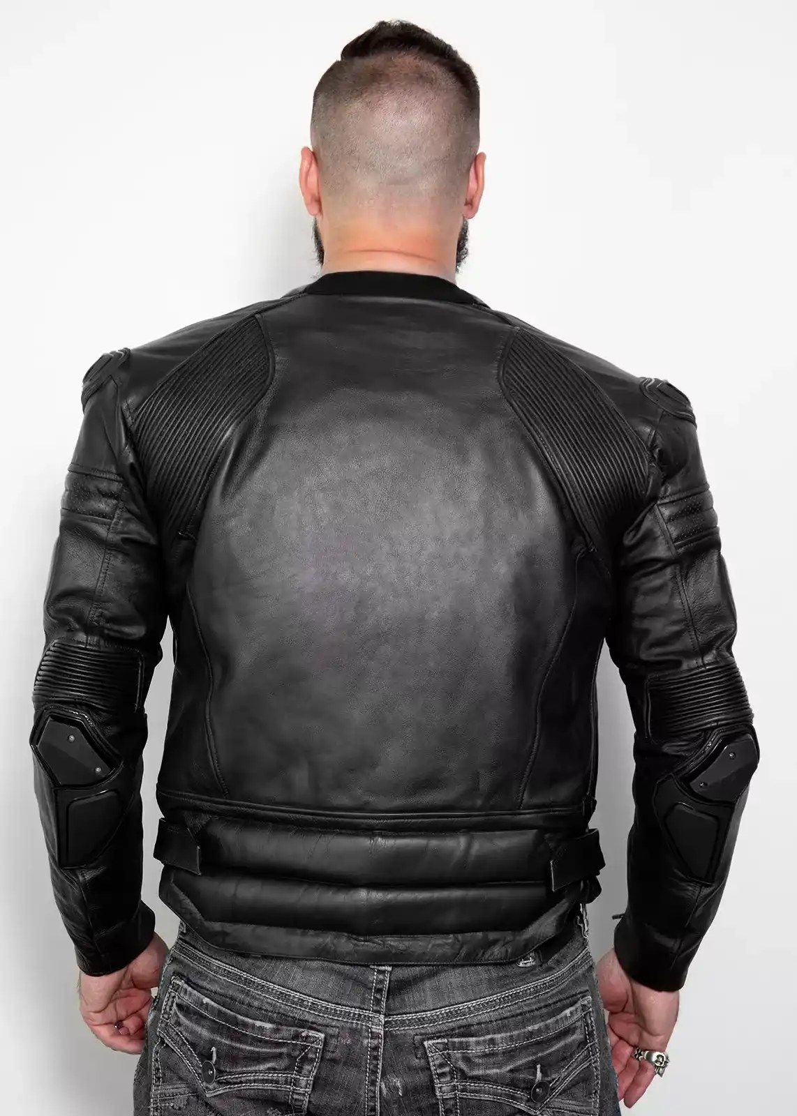 vlack riding motorcycle leather jacket