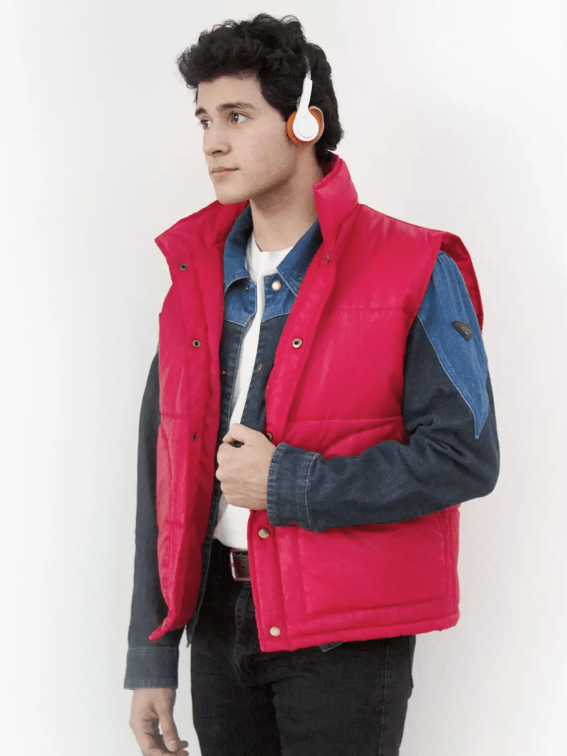 Marty Mcfly Back to the Future Jacket Vest Red Puffer