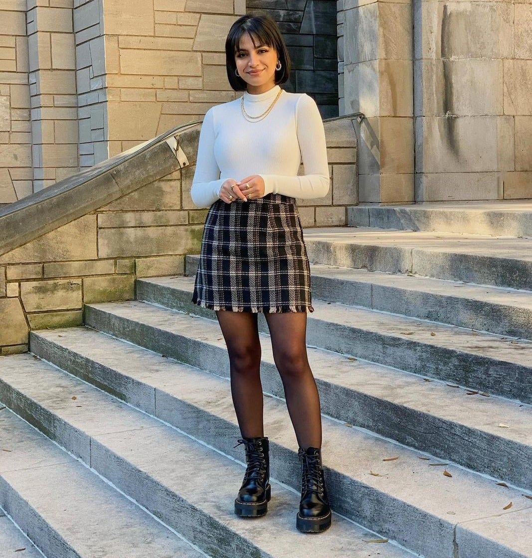 12 plaid skirt outfits to inspire your look all season