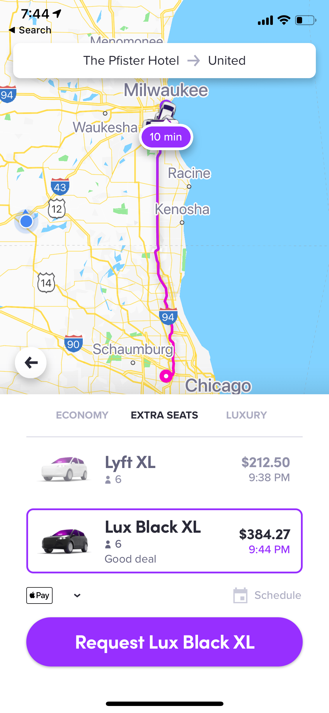 lyft - lux black xl - milwaukee pfister hotel to chicago ohare international airport archives - luxury suv rides on lyft lux cars chicago