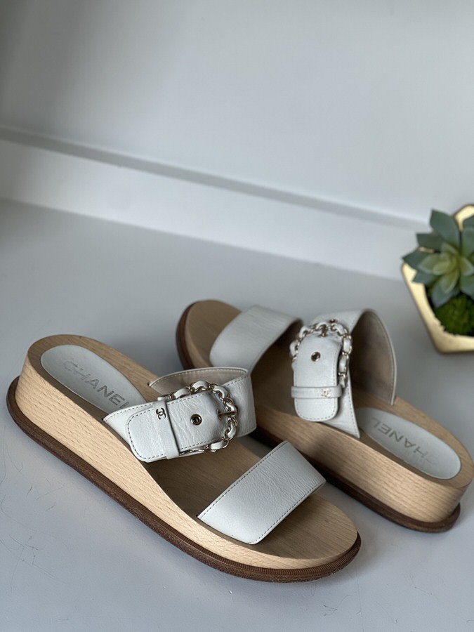 Chanel wedges slides