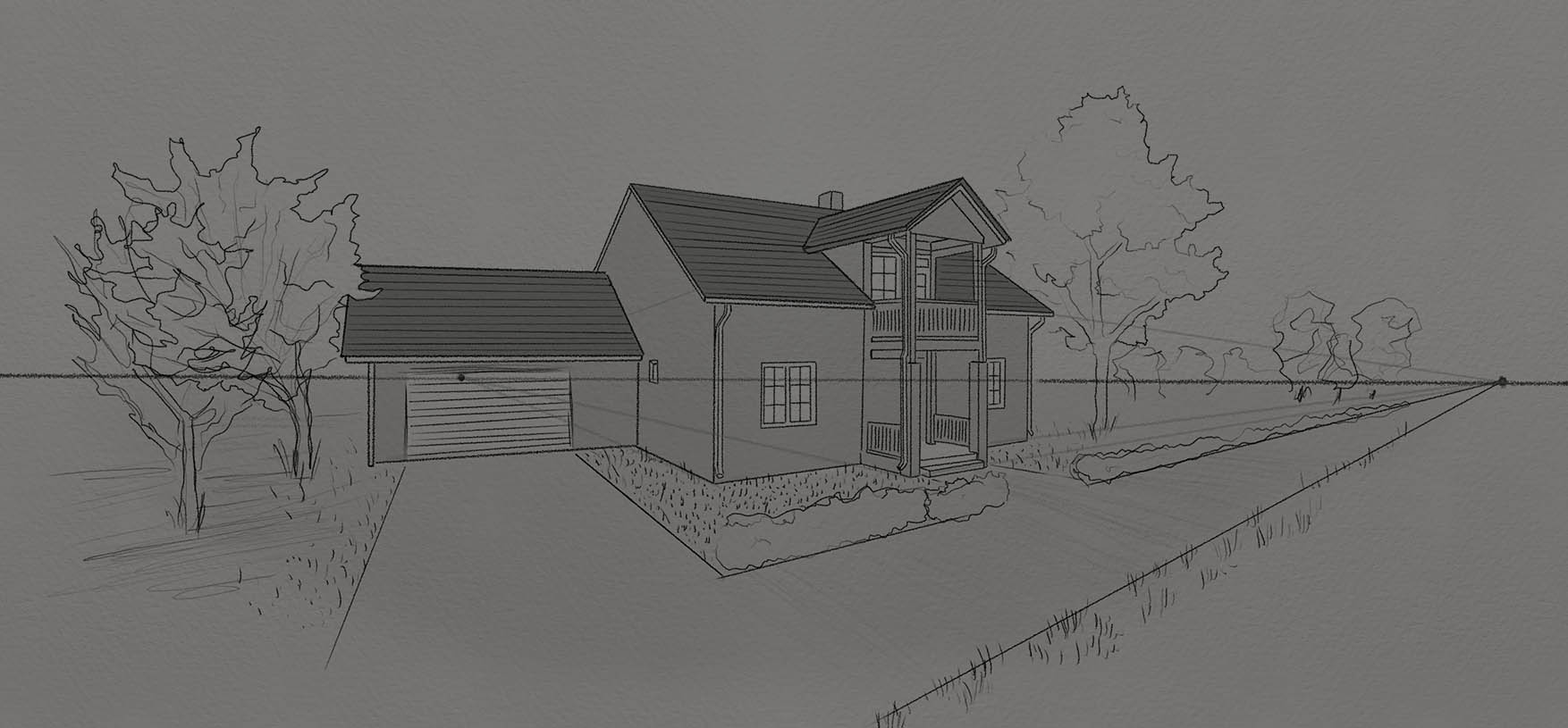 8 Step By Step Examples Of Two Point Perspective Drawing Manur