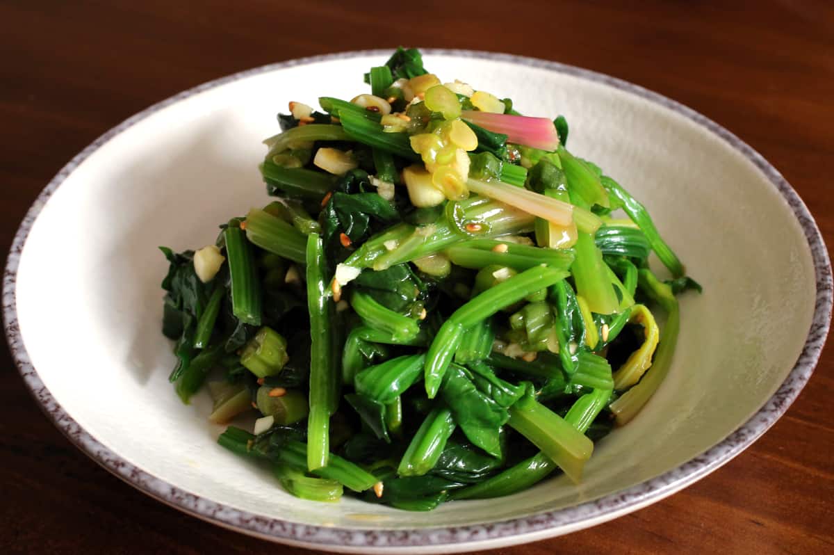 photo Spinach Banchan Maangchi korean food photo blanched and