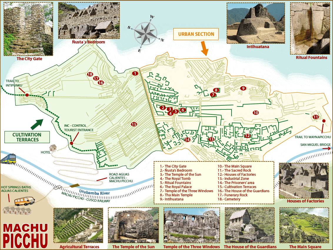 Machu Picchu Elevation Map Machu Picchu Official Map 