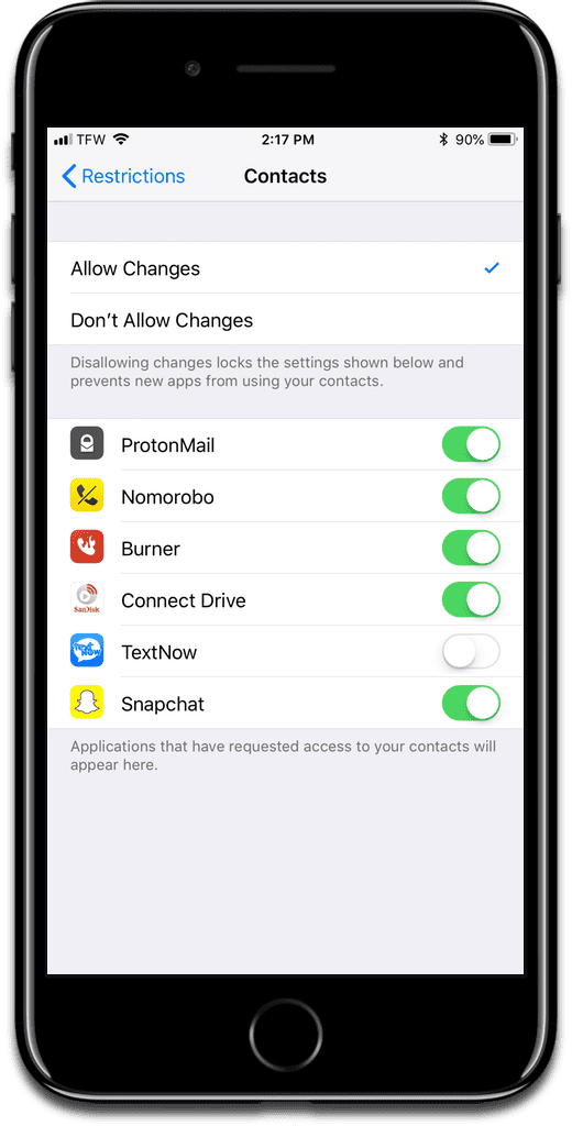 Ios: stop third-party apps from accessing ios contacts- the mac observer