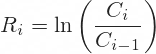 Daily logarithmic return formula