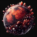 Représentation de Mars avec un style sur la minéralogie