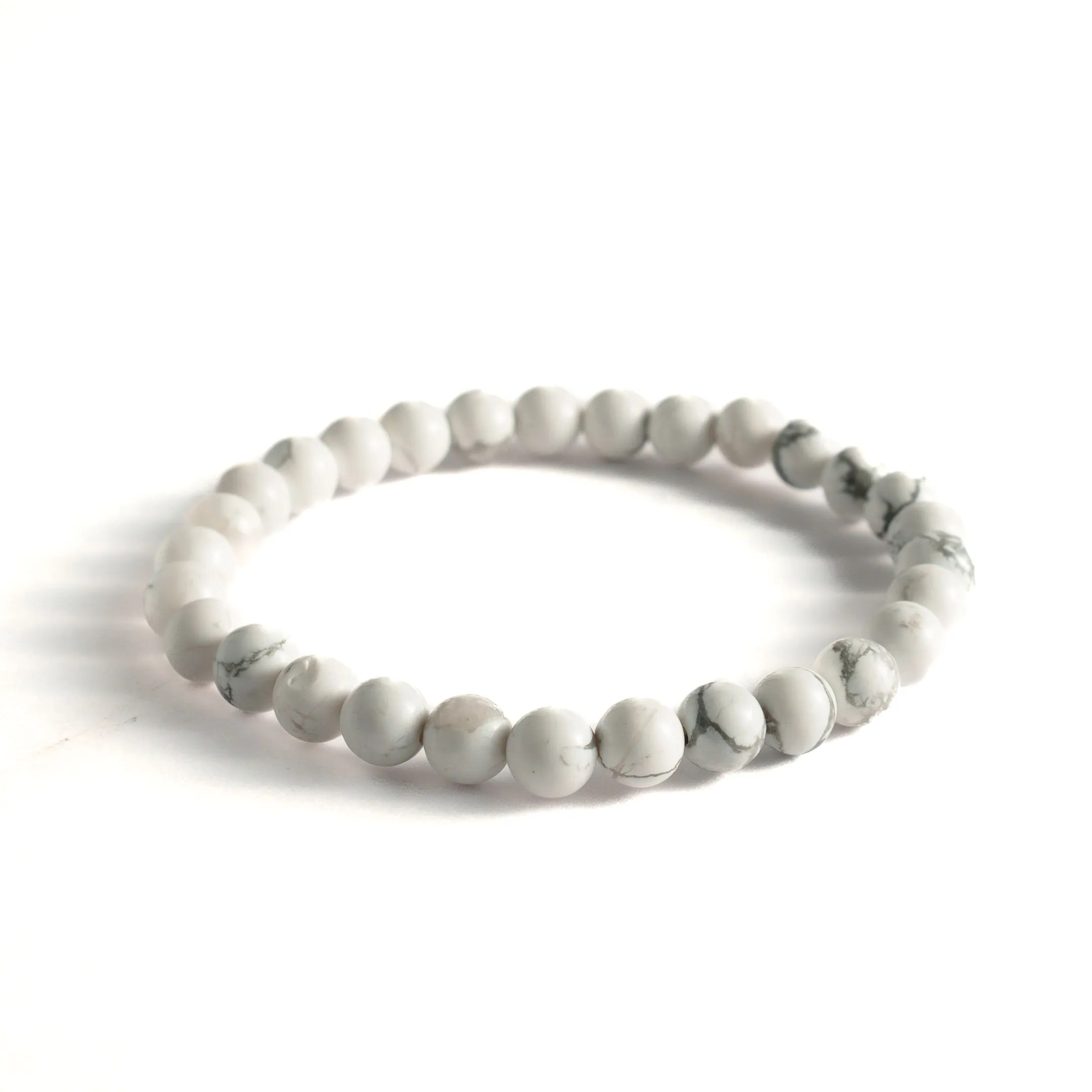 Bracelet Howlite Blanche 6mm