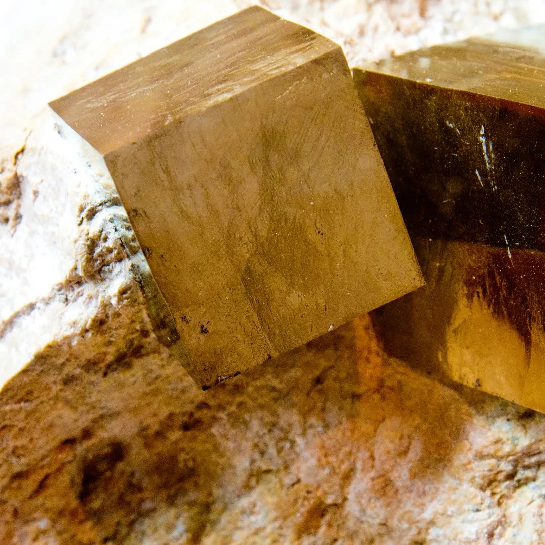 Cube de Pyrite Gros Plan