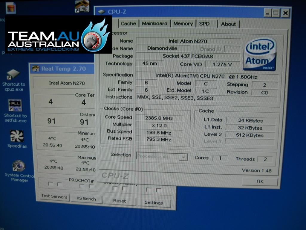 Overclockeando un Atom a 2385Mhz