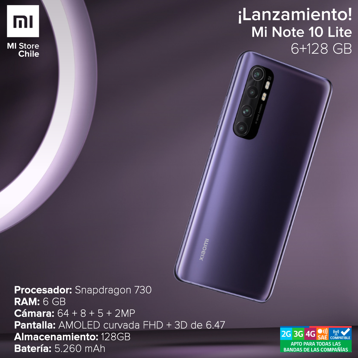 Xiaomi Chile lanzó el Mi Note 10 Lite en el país