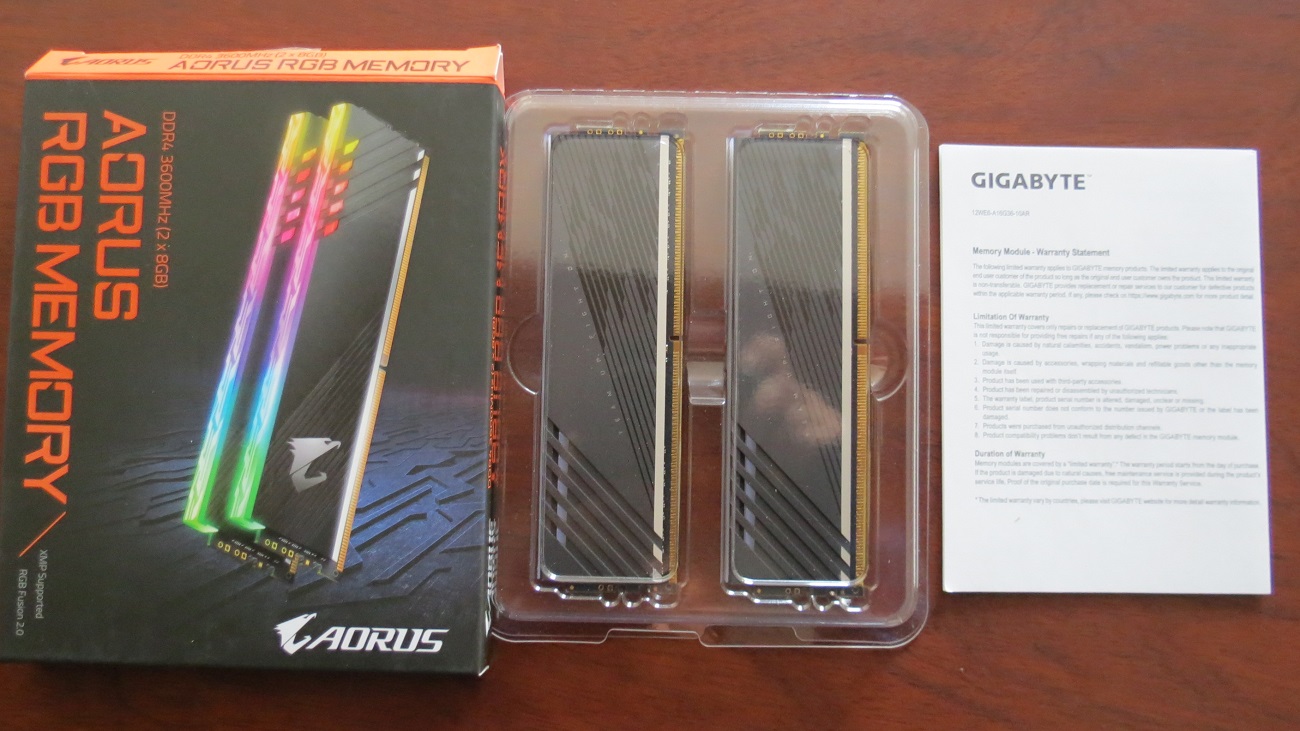 Review Memorias Aorus RGB DDR4 3600MHz (2x8GB)
