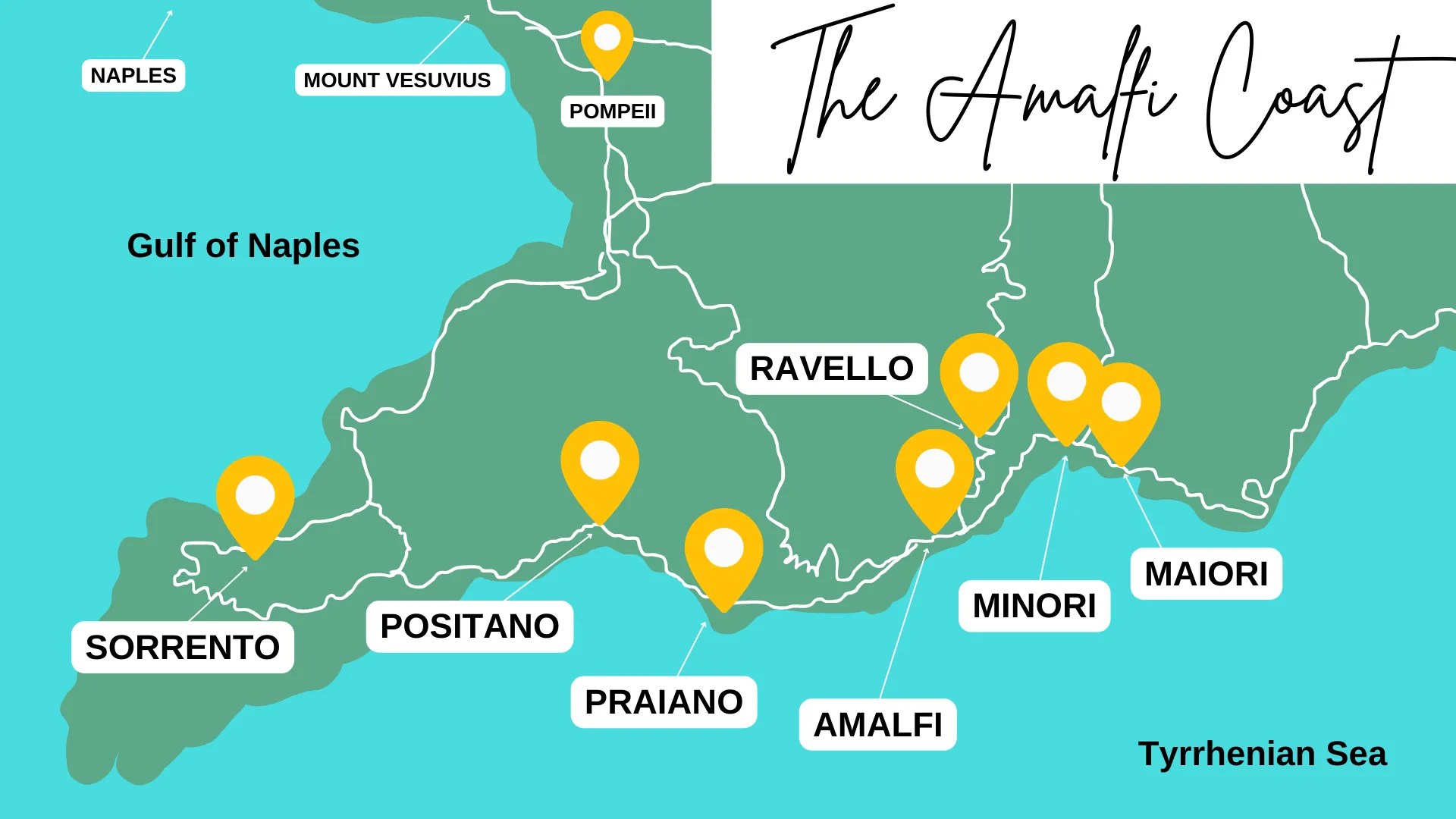 The Ultimate Amalfi Coast Travel Guide EVERYTHING You Need To Know AMALFI MAP FOR GUIDE 