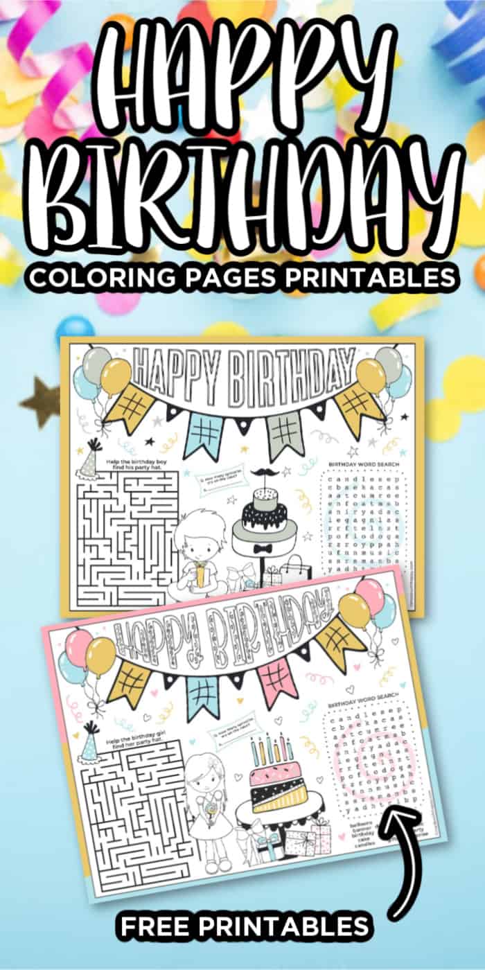 happy birthday coloring pages printable made with happy