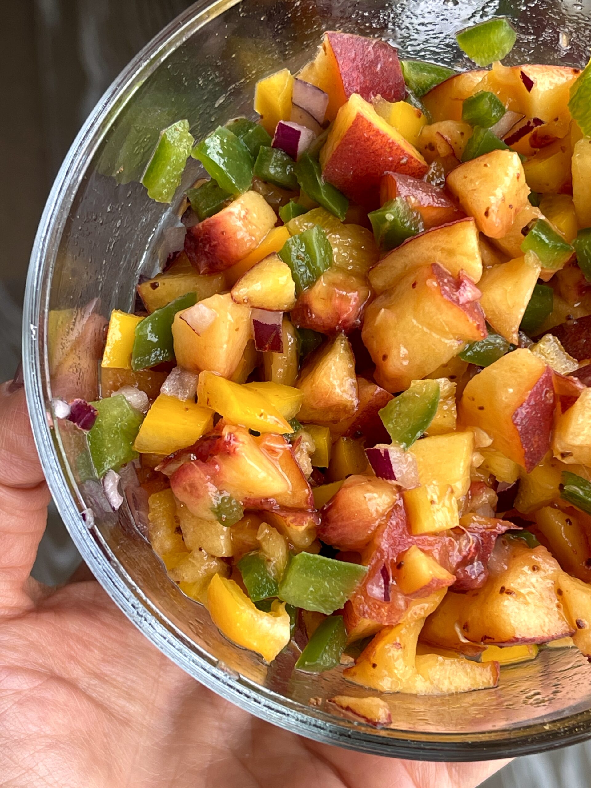 Homemade peach salsa