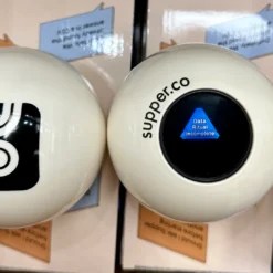 Custom Magic 8 Ball in Pantone F8F4EC showing Data Ritual Incomplete floating answer for Usual Things