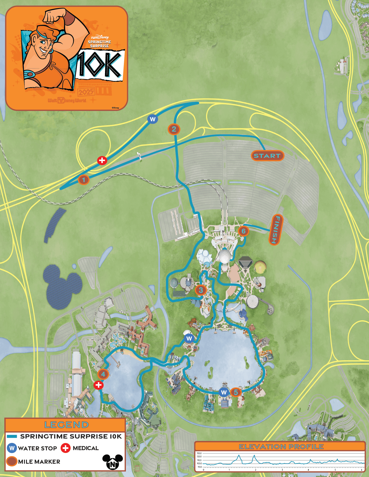 RunDisney Maps 2026 2025 Springtime Surprise 10k Map 