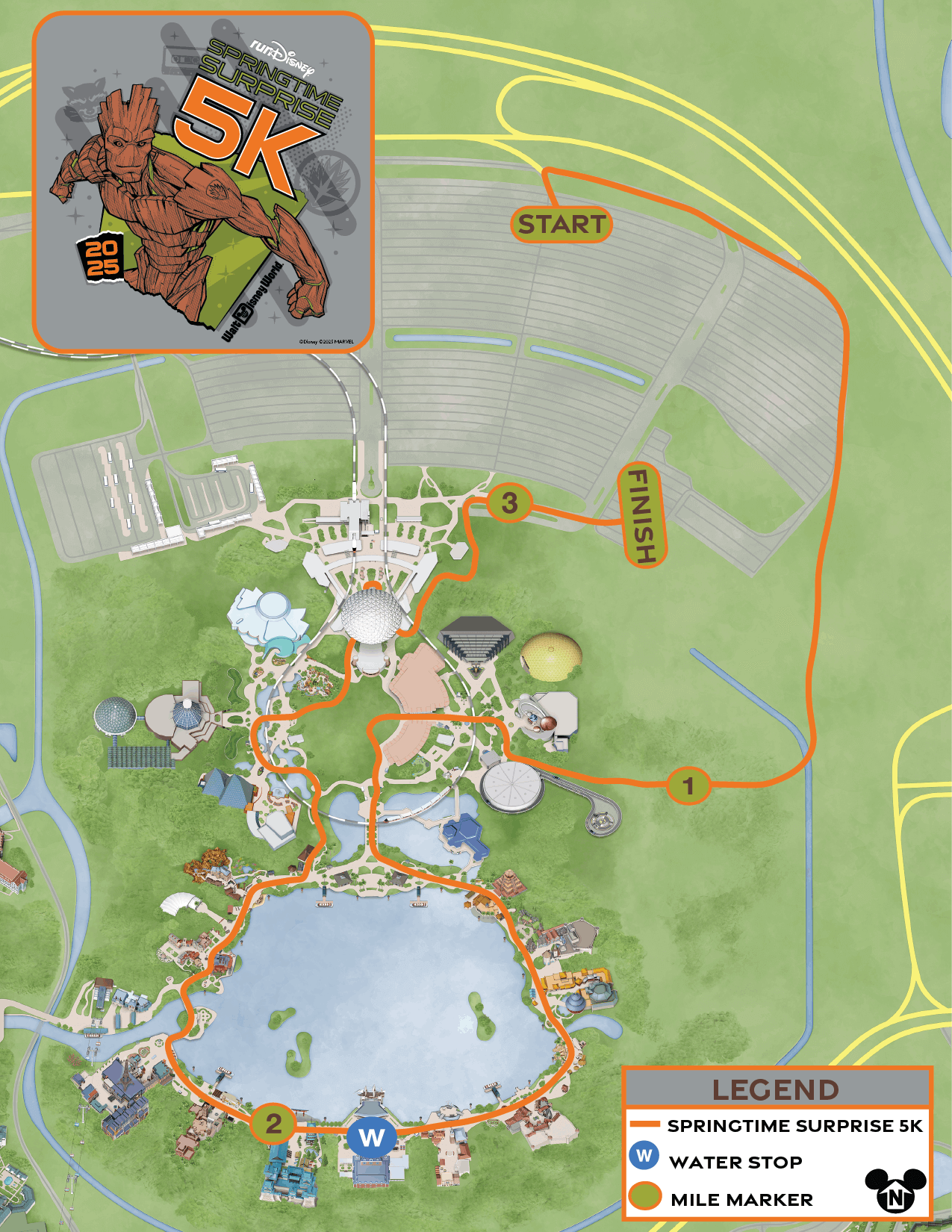 RunDisney Maps 2026 2025 Springtime Surprise 5k Map 