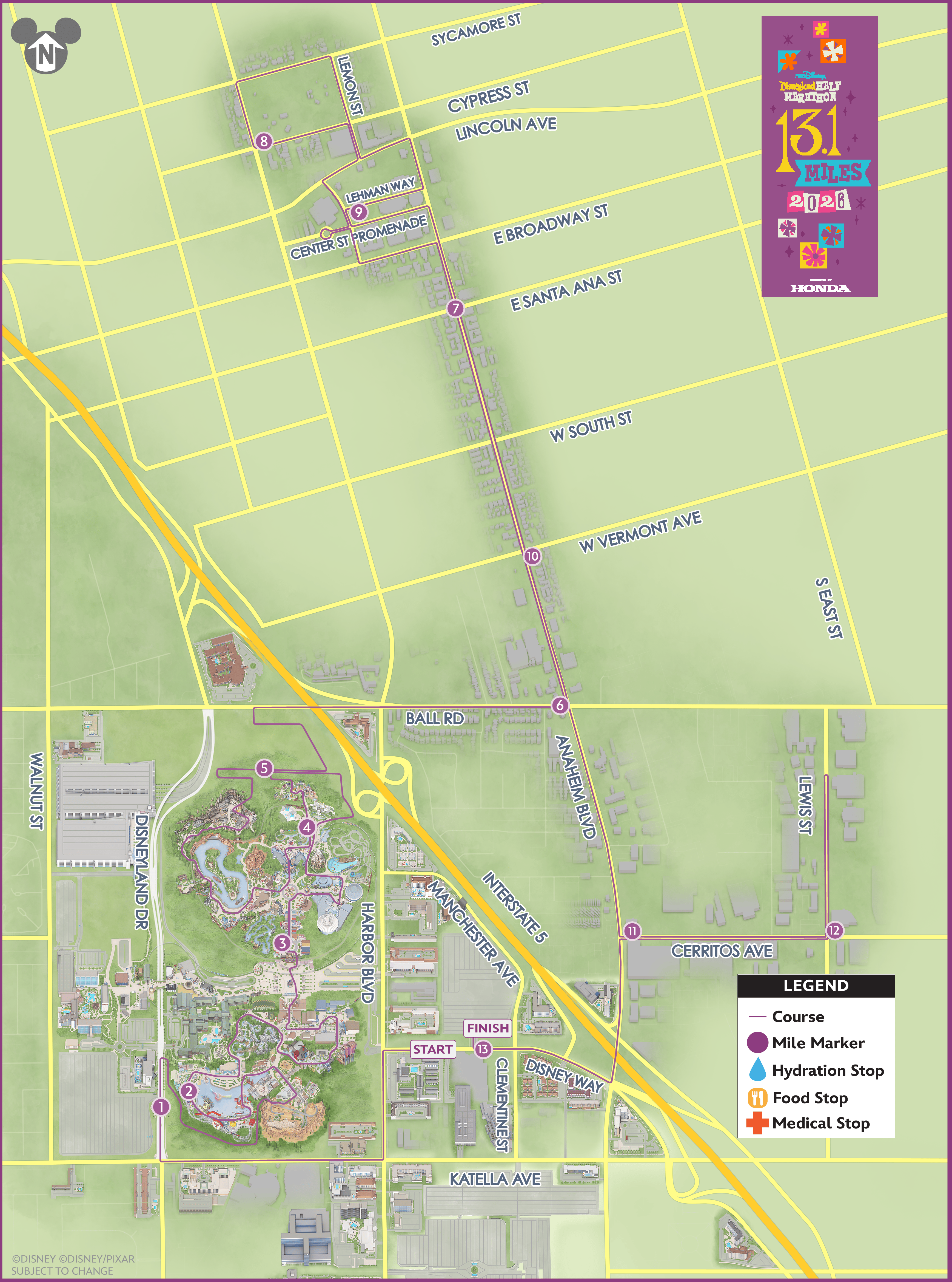 RunDisney Maps 2026 2026 Disneyland Half Marathon Course 
