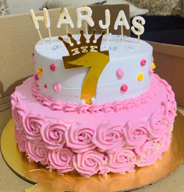 floral two tier cake