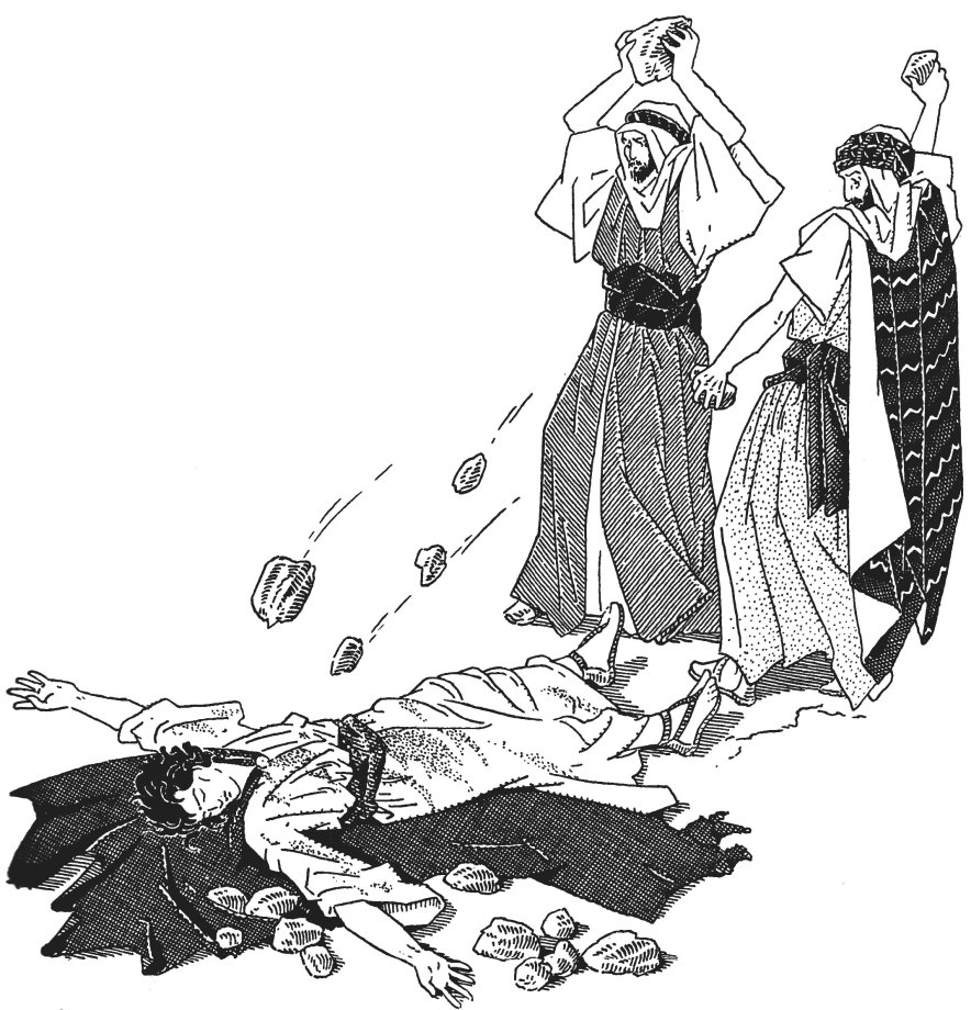 Coloriage pour les momes : martyre de saint Etienne