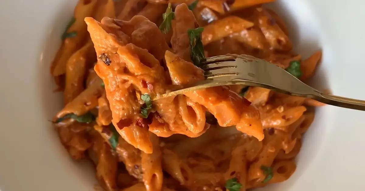 Creamy spicy rigatoni