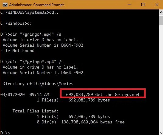 Файл команд Windows10Открытый файл расположен
