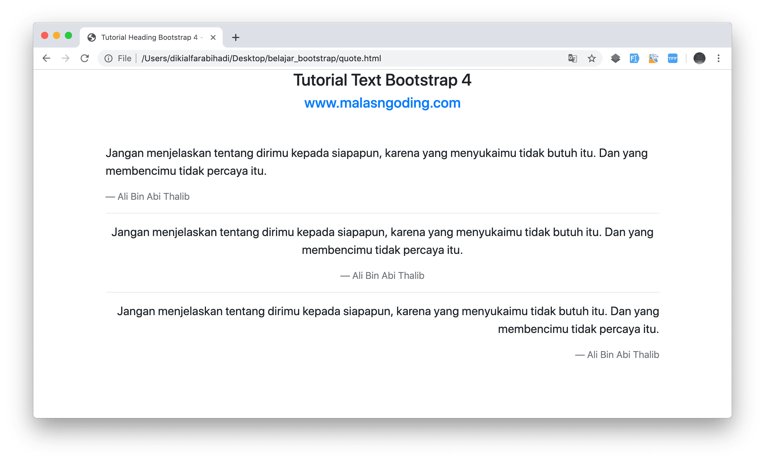 Tutorial Bootstrap 4 #6 : Text Bootstrap 4 - Malas Ngoding