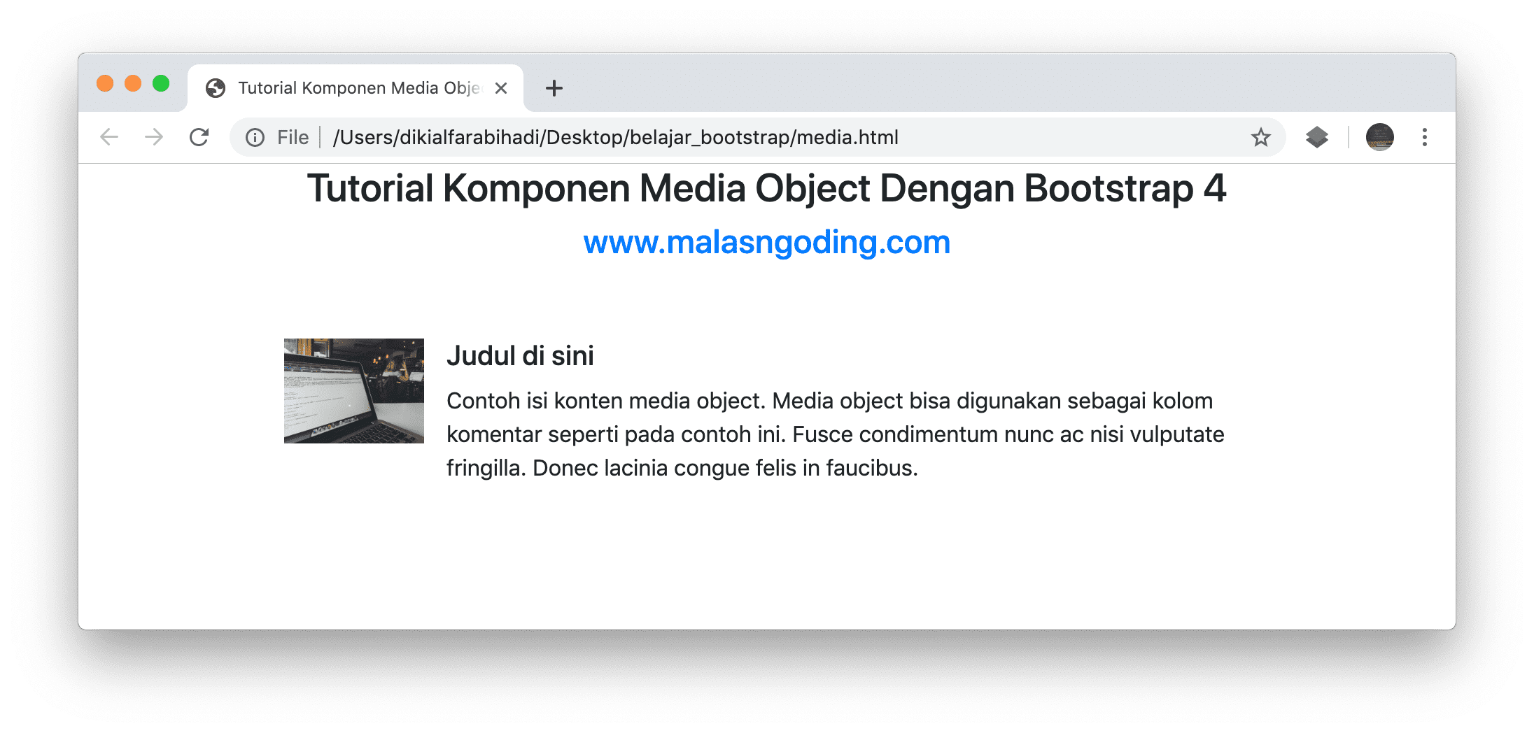 Alasannya, bahasa pemrograman ini mampu untuk membuat website menjadi dinamis. Tutorial Bootstrap 4 24 Media Object Bootstrap 4 Malas Ngoding