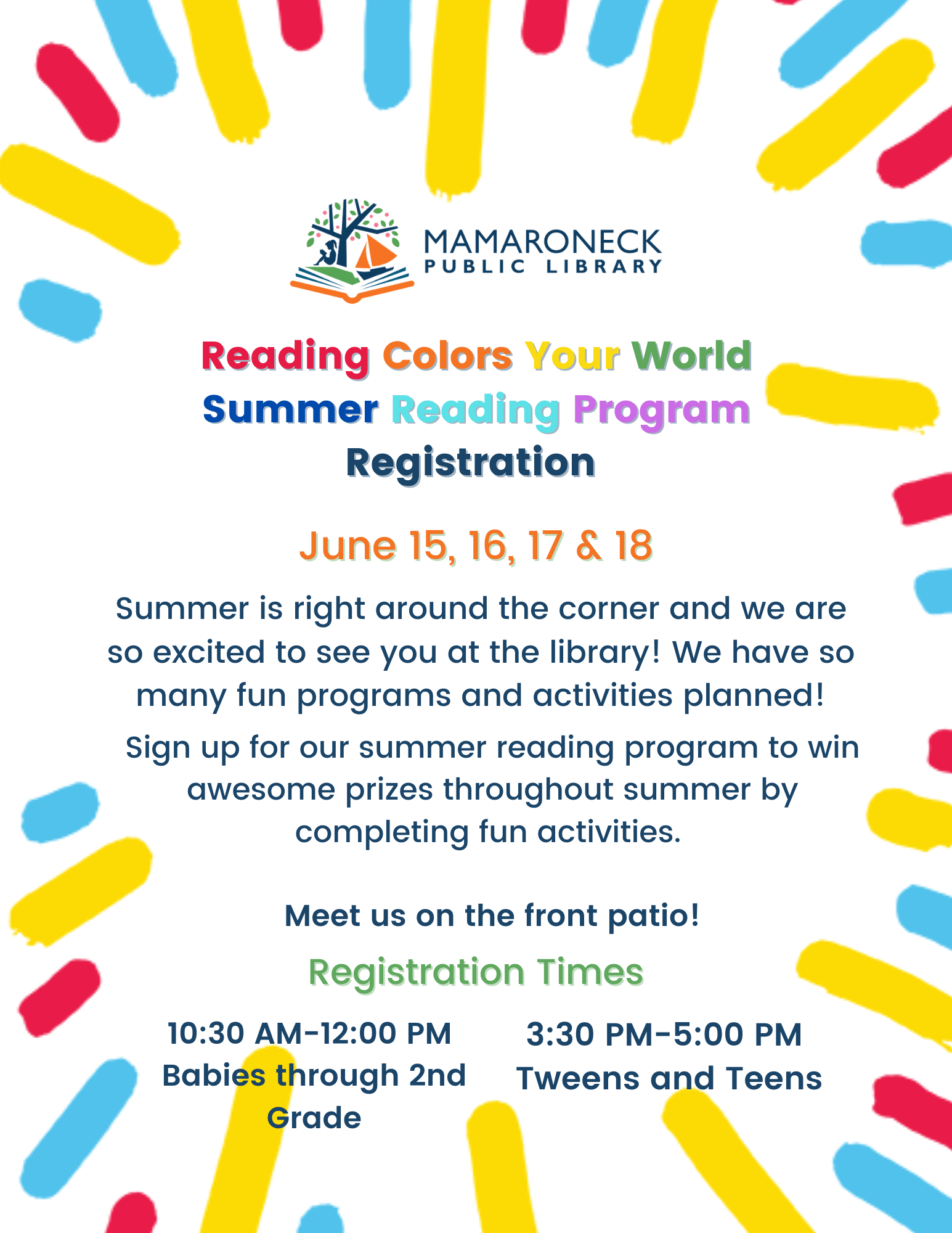 Let us do the work for you. Summer Reading Program Pre School Through Second Grade Registration Mamaroneck Public Library