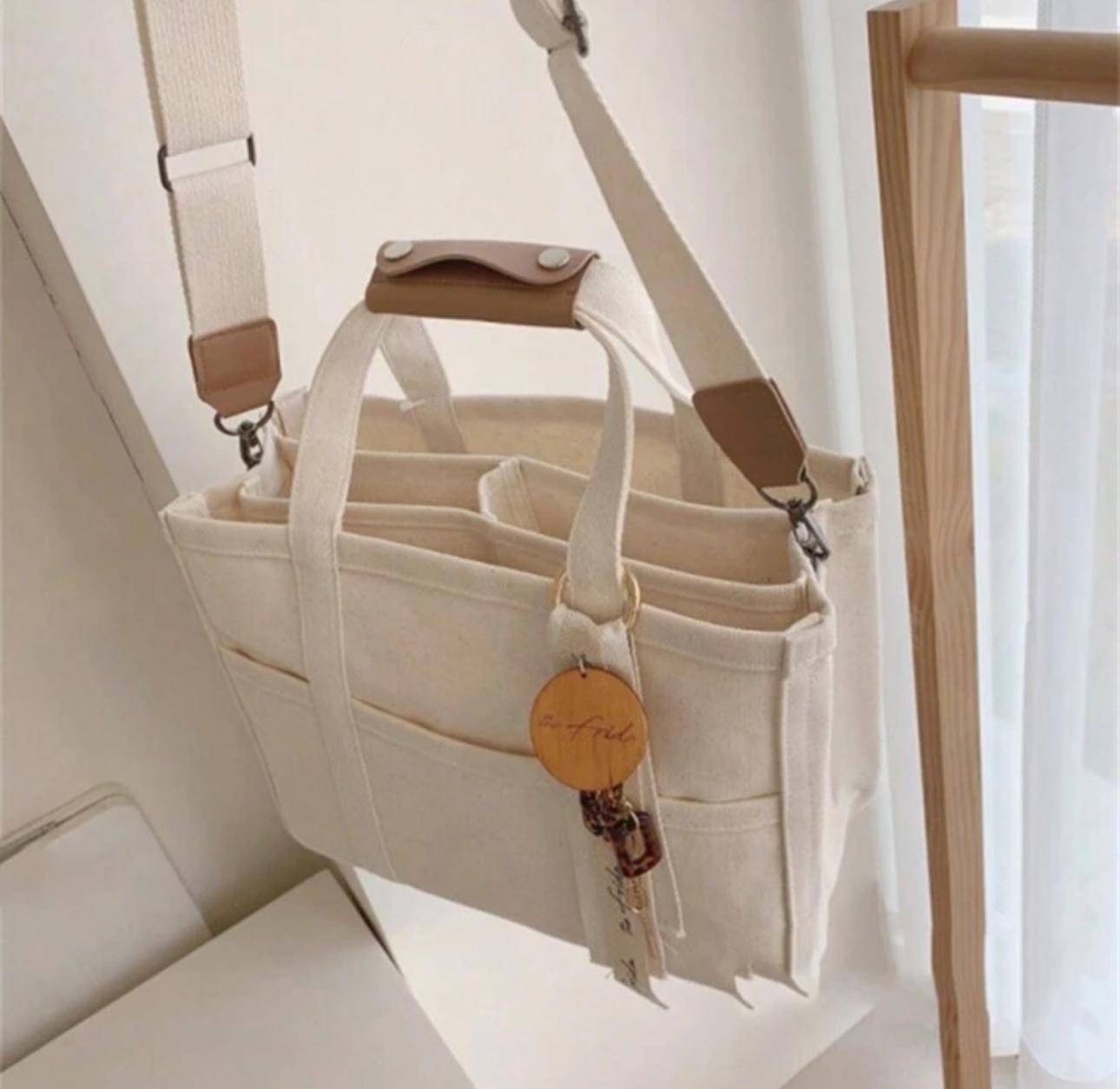 b2c4c40e-970d-4790-a45e-829a4f95d23c Multi-purpose handbag with long belt- Beige - الصورة 6