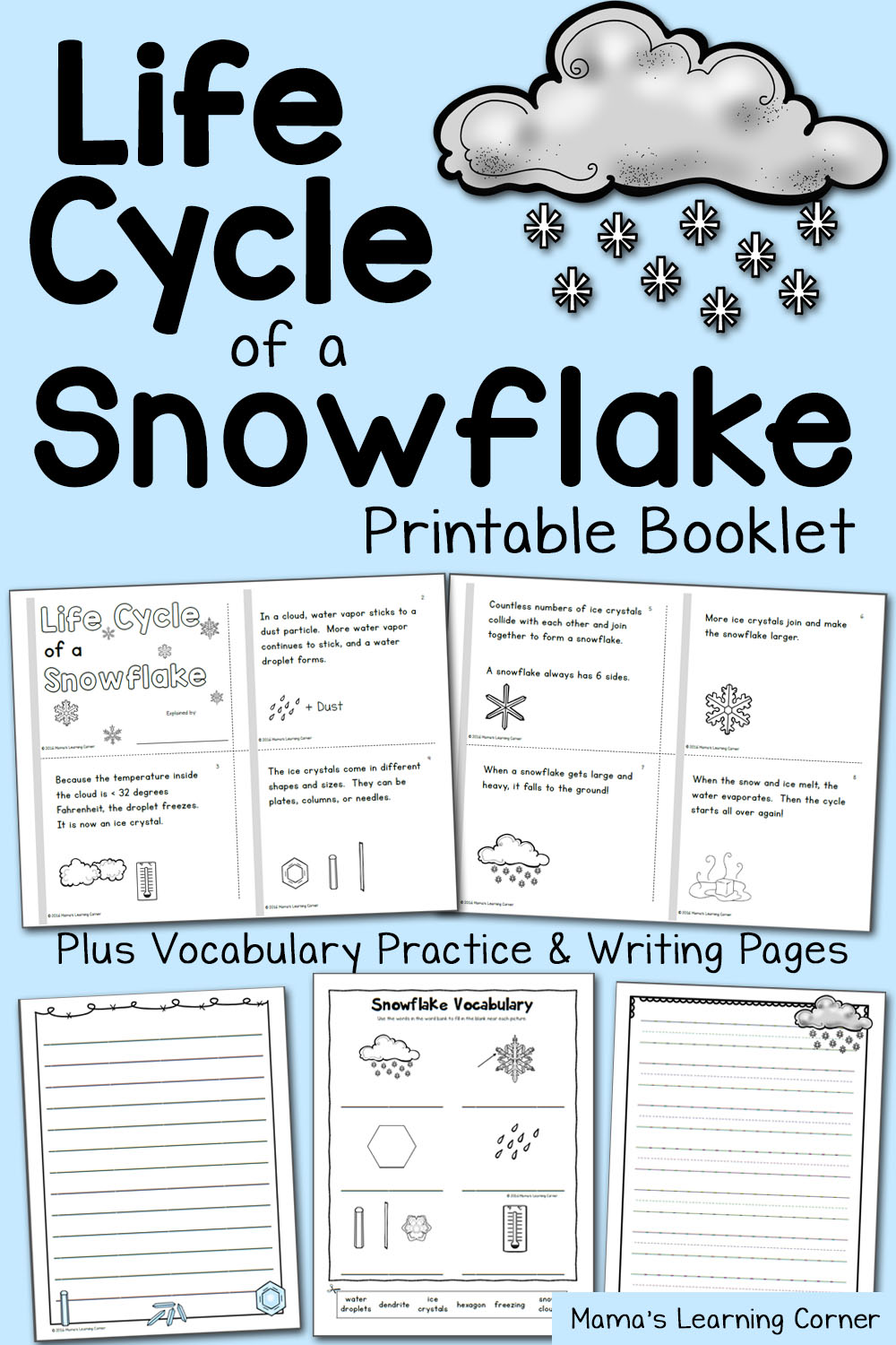 life cycle of a snowflake booklet mamas learning corner
