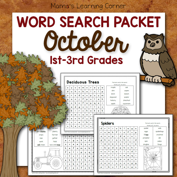 October Word Searches