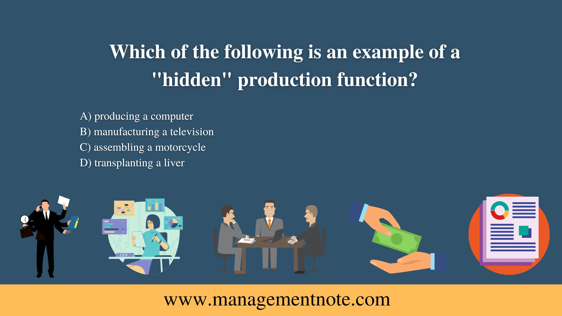 Which of the following is an example of a "hidden" production function?