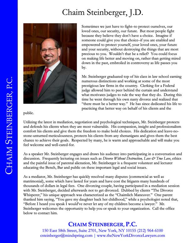 Everything you need to know to navigate divorce in new york | download these free divorce guides from nyc divorce lawyer | divorce without destruction Free Ny Divorce Guides Chaim Steinberger P C
